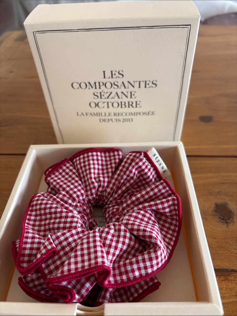 Sezane Maxi Red Gingham Scrunchie